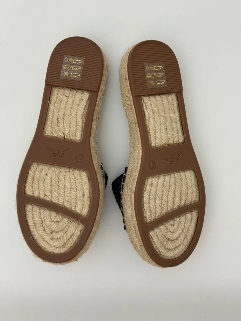 J. Crew Black Woven Espadrille Slide Mules
